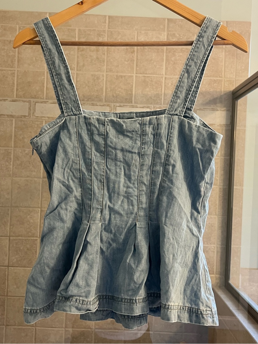 Veronica Beatd Laura Denim Peplum top - Picture 5 of 9